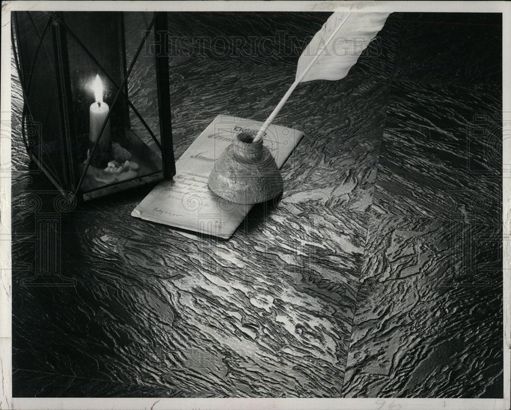 1977 Press Photo Hand-Cut Slate Tile Imitates - Historic Images