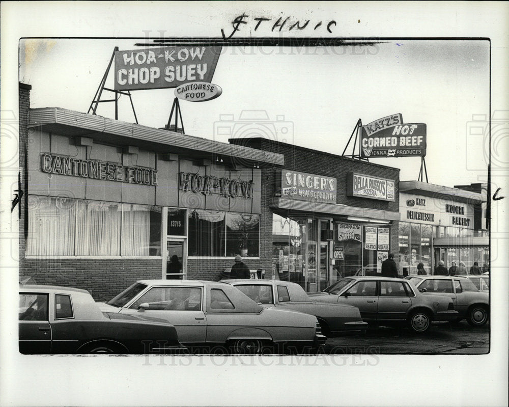 1984 Press Photo Ethnic shop mile collide Oak Park  - Historic Images