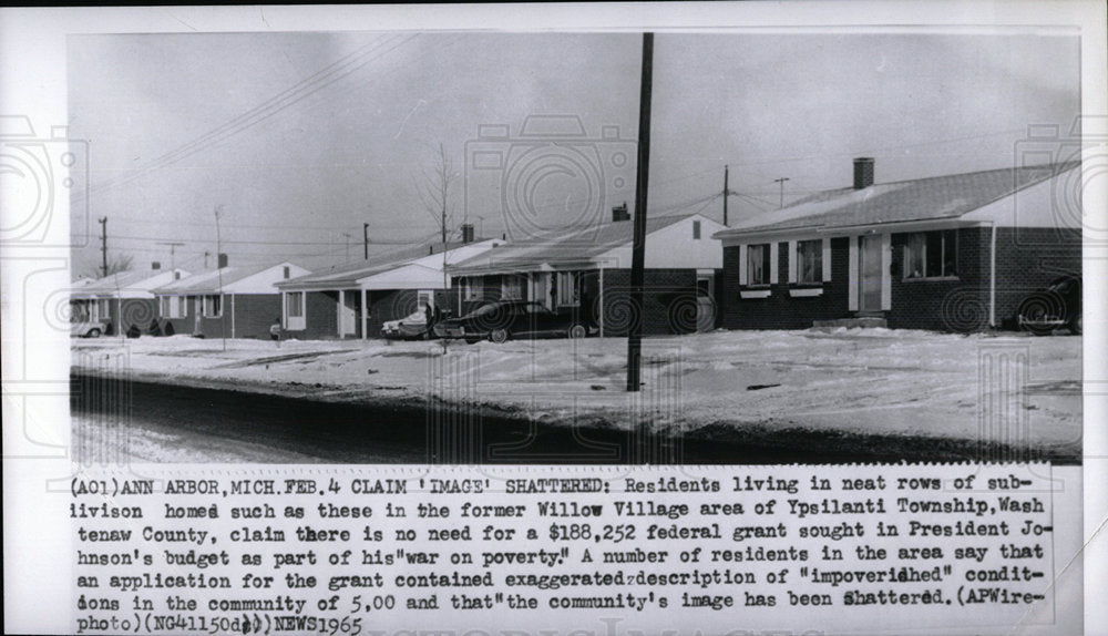 1965 Press Photo Willow Village area in Ypsilanti Towns - Historic Images