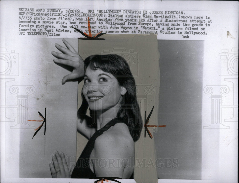 1961 Press Photo Elsa Martinelli America movie star  - Historic Images
