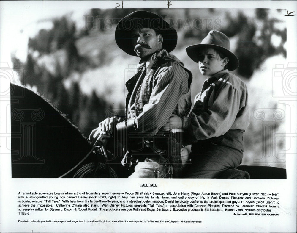 1995 Press Photo Pecos Bill John Henry and Paul Bunyan - Historic Images