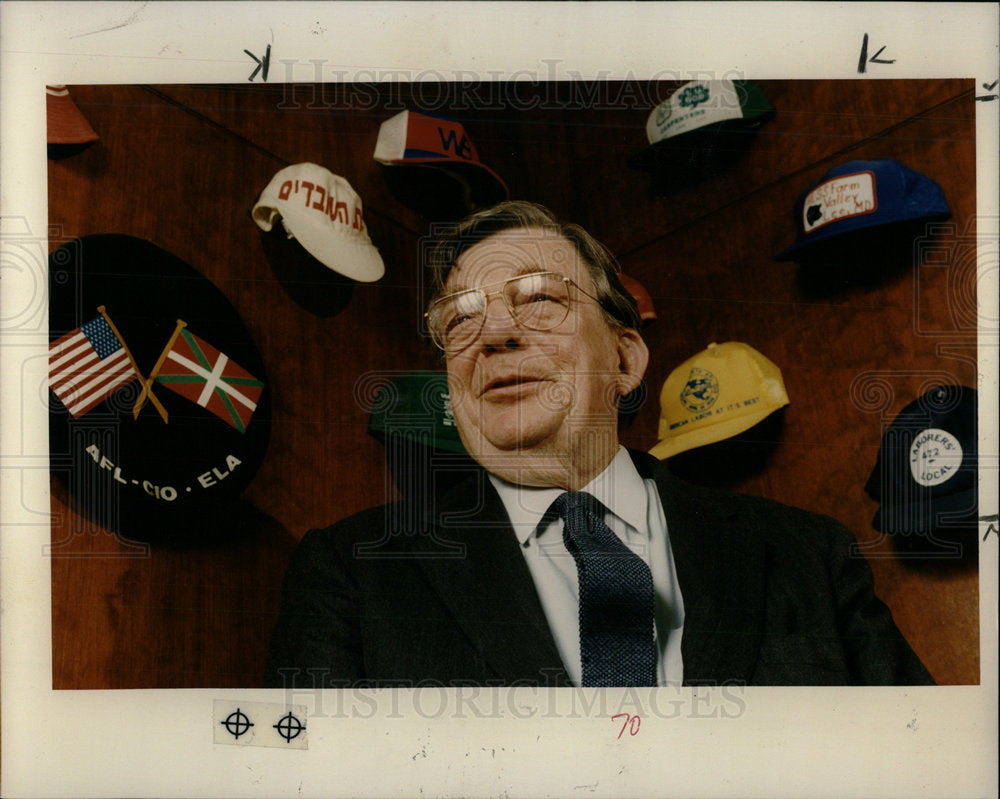1991 Press Photo AFL-CIO President Lane Kirkland democr - Historic Images