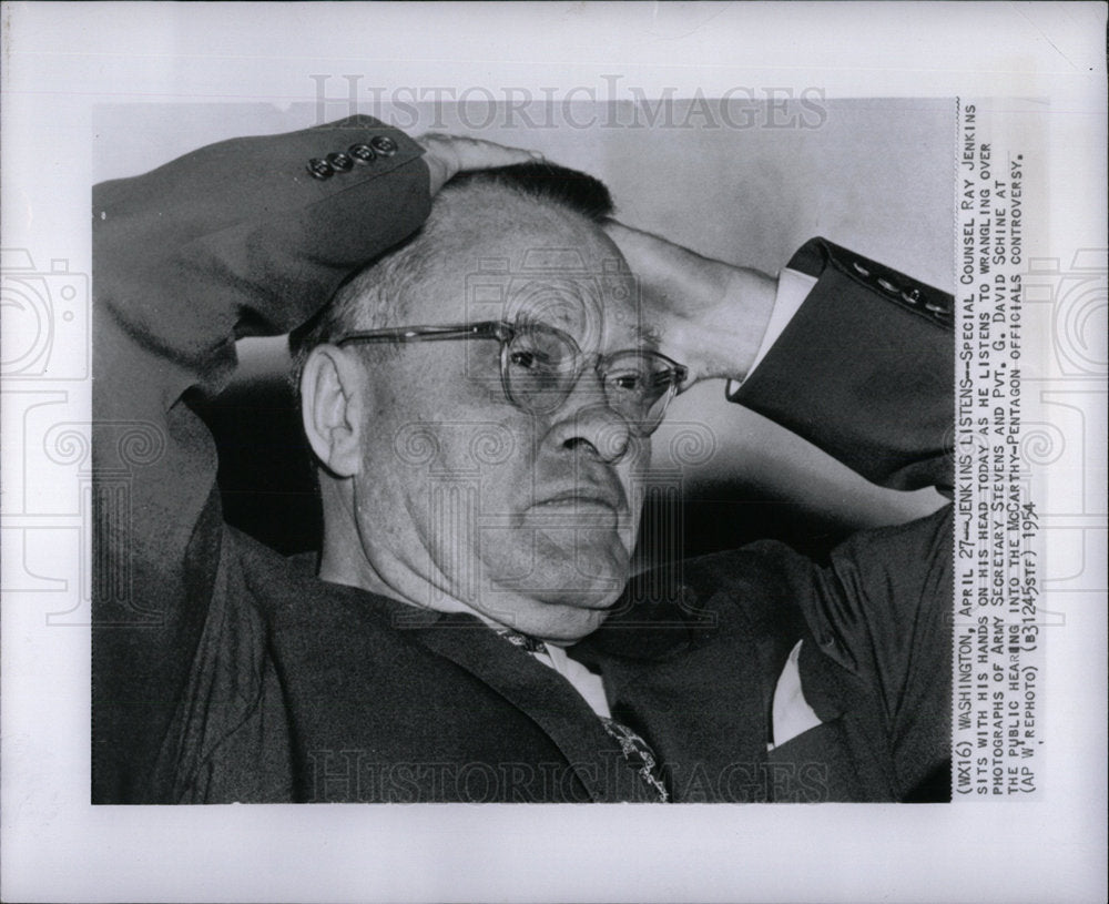 1954 Press Photo Counsel Ray Jenkin Army Secretary Pvt - Historic Images