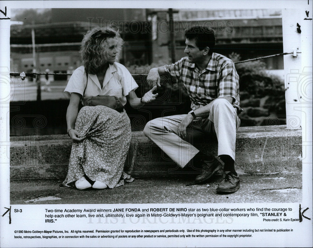 1990 Press Photo Jane Fonda Robert De Niro Academy Star - Historic Images
