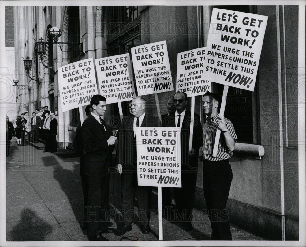 1964 Press Photo Detroit Newspapers strike - Historic Images