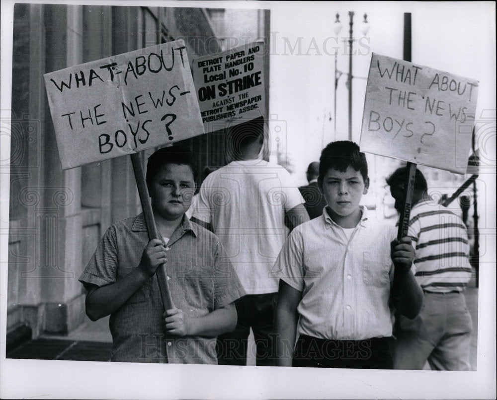 1964 Press Photo Newspaper strike Jerry Targosl Mike - Historic Images