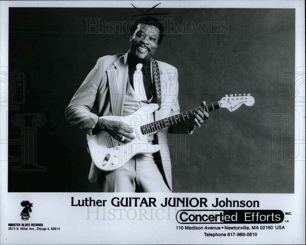 1987 Press Photo Luther Johnson Guitar Junior musician - Historic Images