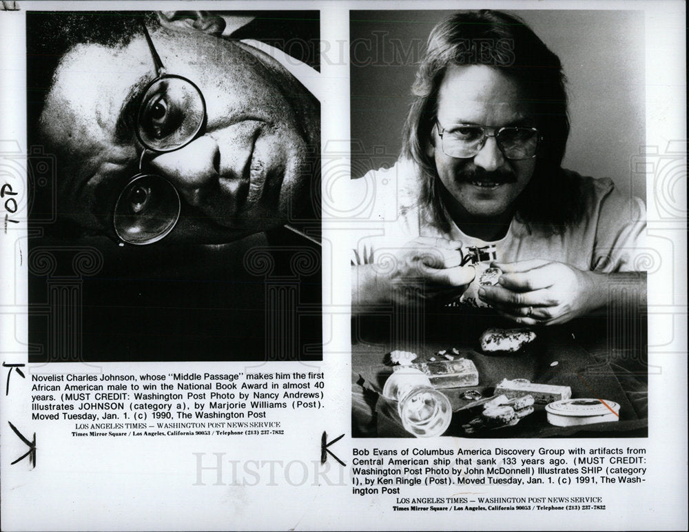 1991 Press Photo Bob Evans Charles Johnson America Male - Historic Images