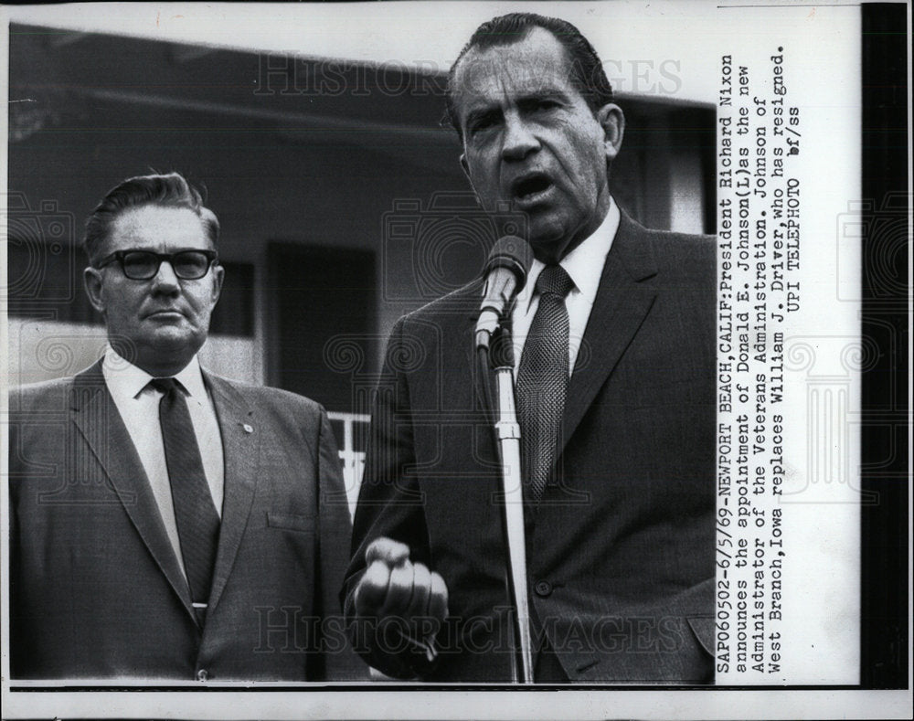 1969 Press Photo Richard Nixon Donald veteran Donald - Historic Images