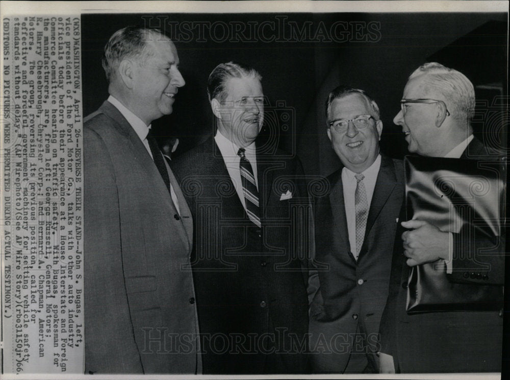 1966 Press Photo John S. Bugas Ford Motor Executive  - Historic Images