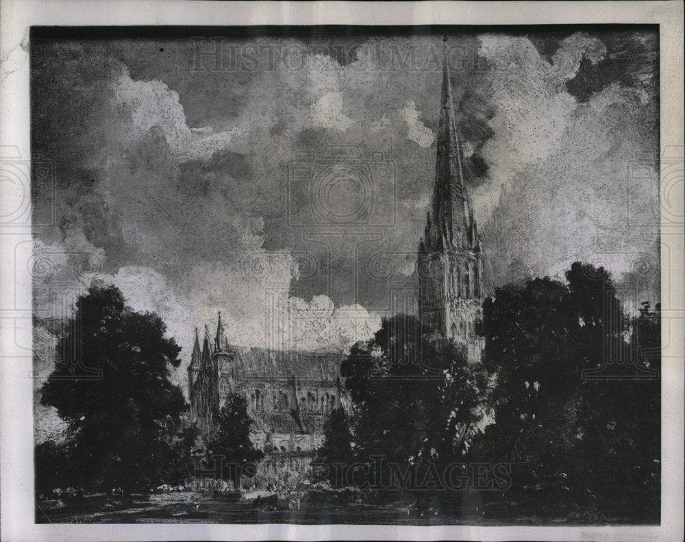 1946 Press Photo Salisbury Cathedral John Constable art - Historic Images