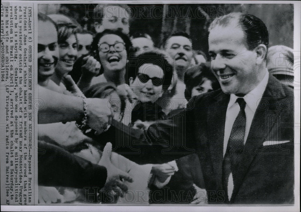 1964 Press Photo Brazilian President Joao Goulart Wife  - Historic Images