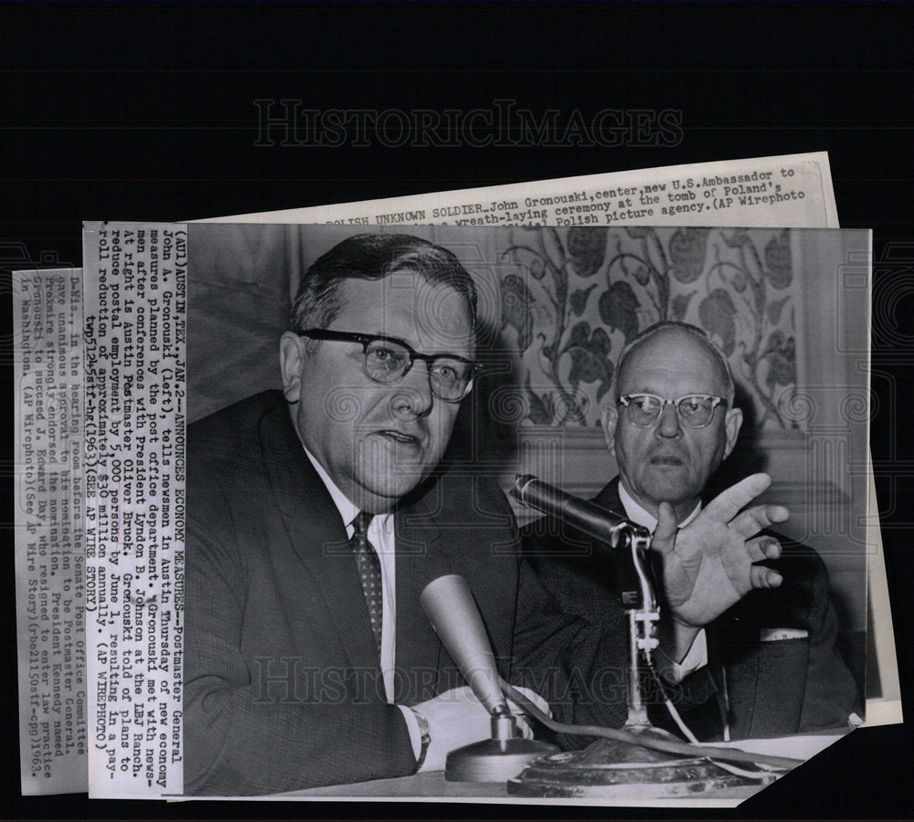 1963 Press Photo Postmaster General John Gronouski News - Historic Images