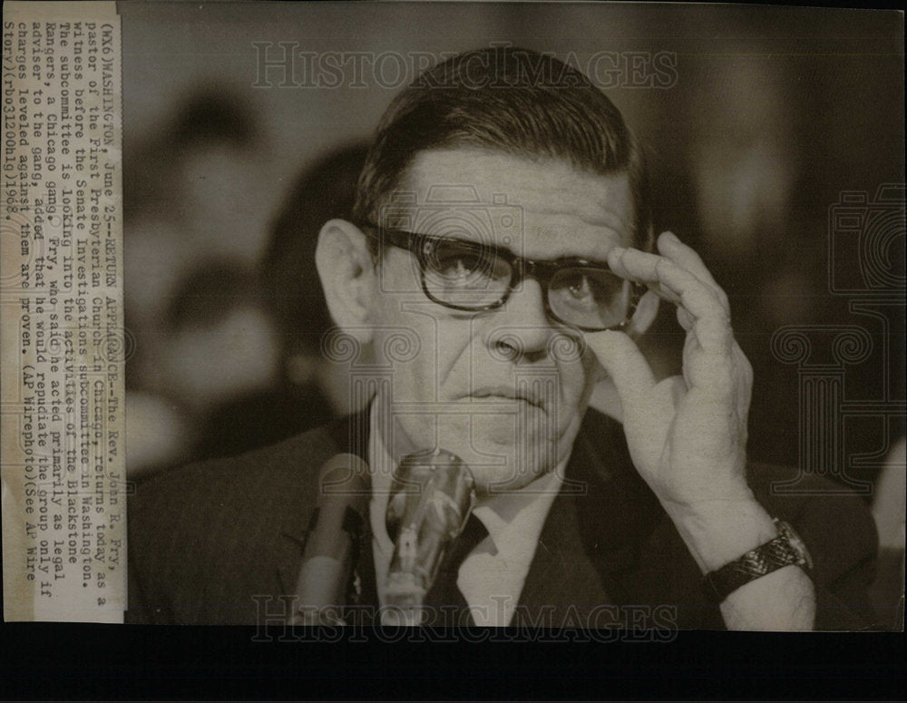 1968 Press Photo John Fry Presbyterian Church Pastor  - Historic Images