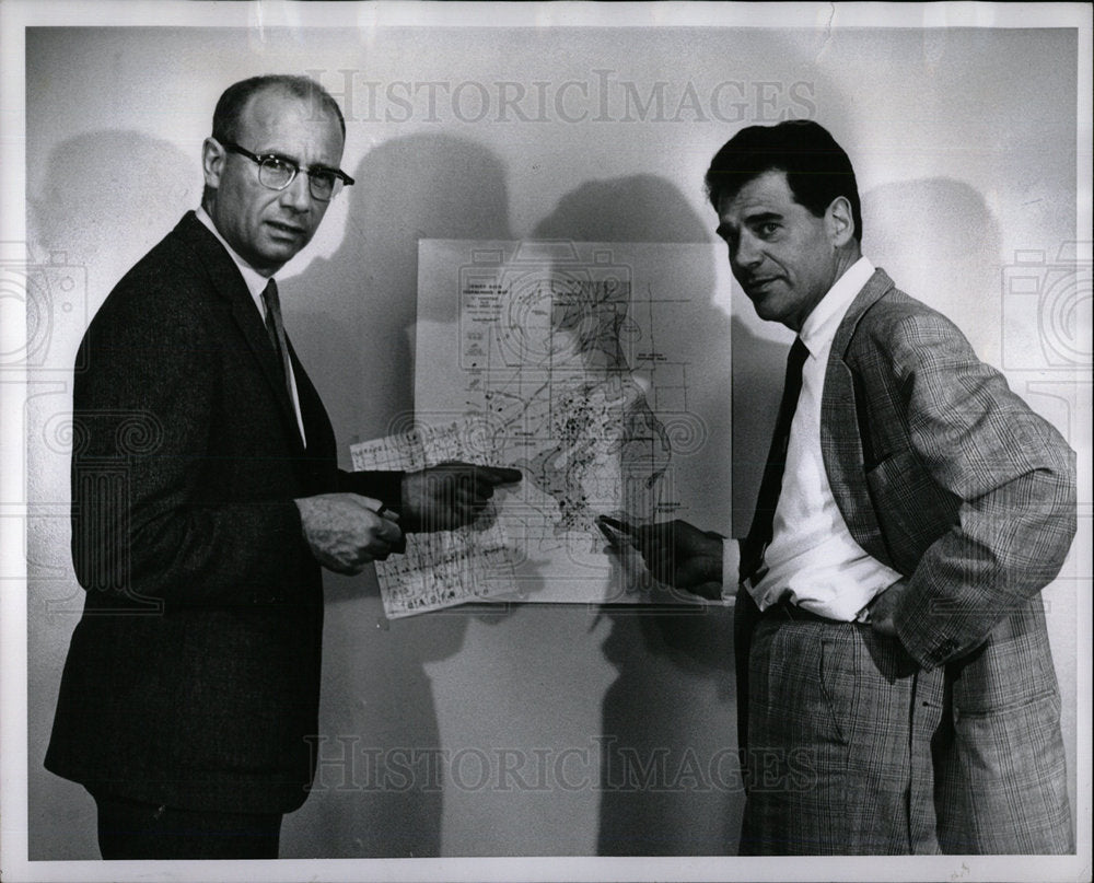 1964 Press Photo Charles Frush Maps Computer Colorado - Historic Images