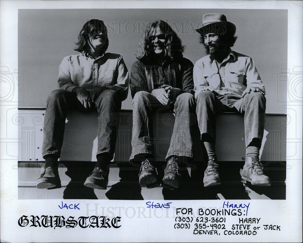 1973 Press Photo Jack,Steve &amp; Harry of Band Grubstake. - Historic Images