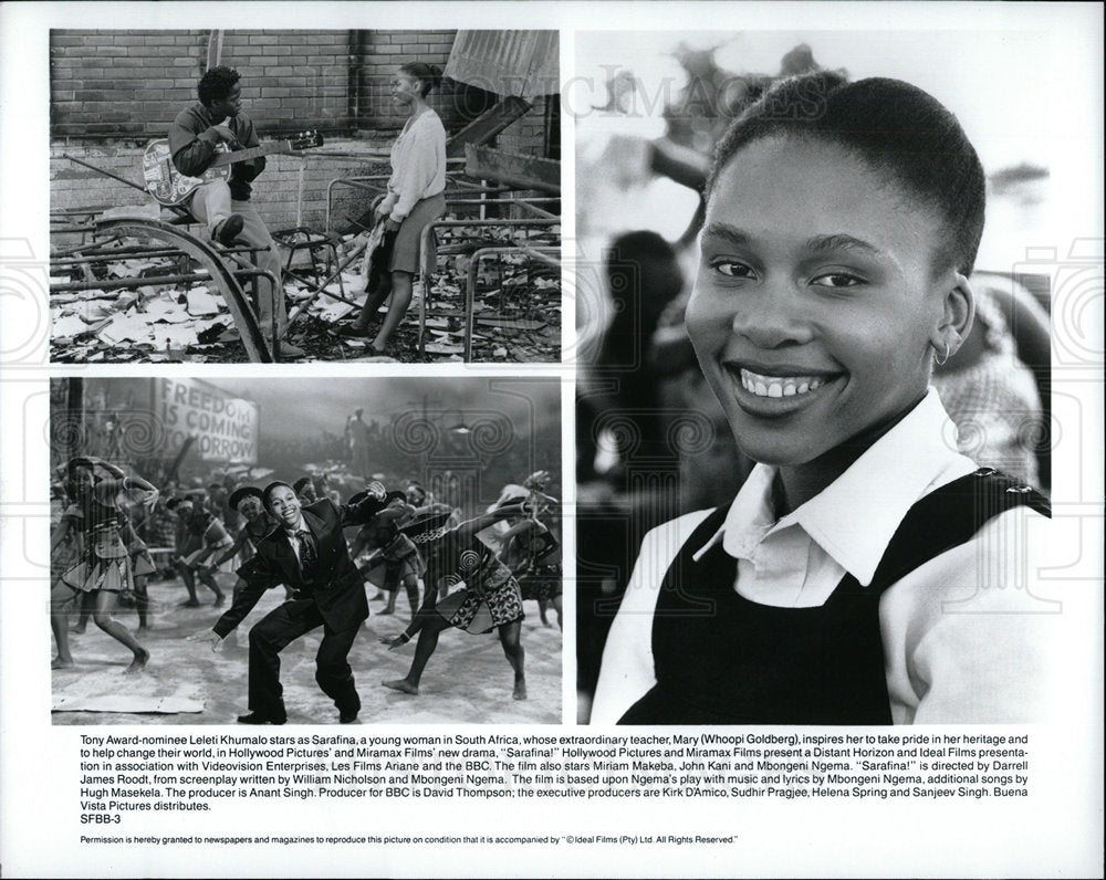 1992 Press Photo Sarafina Movie Leleti Khumalo - Historic Images