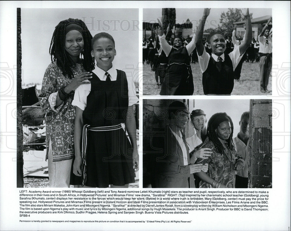 1992 Press Photo Whoopi Goldberg and Leleti Khumalo Act - Historic Images