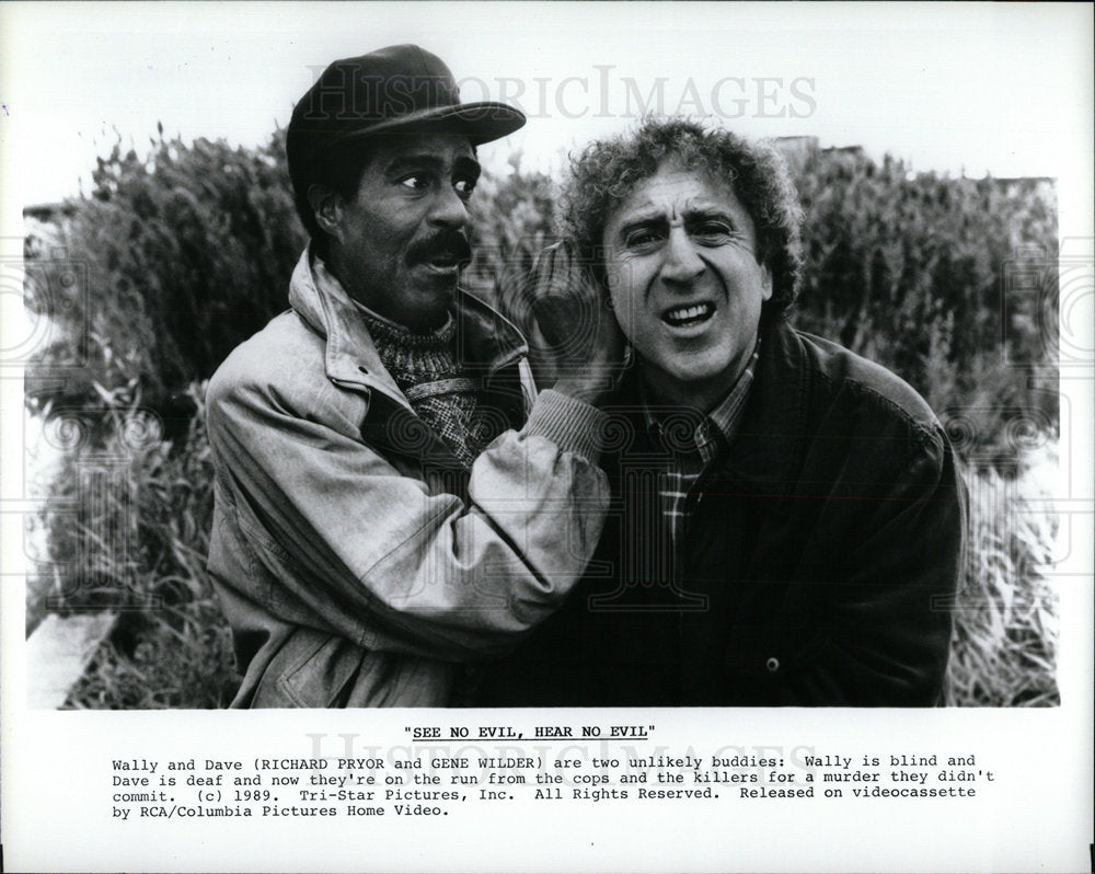 1990 Press Photo Richard Pryor &amp; Gene Wilder Acters - Historic Images