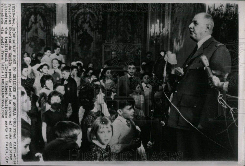 1962 Press Photo President Charles de Gualle Paris - Historic Images
