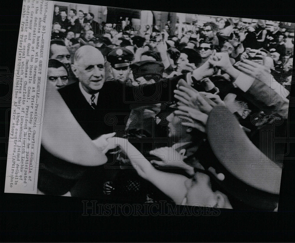 1964 Press Photo French President Charles de Gaulle  - Historic Images