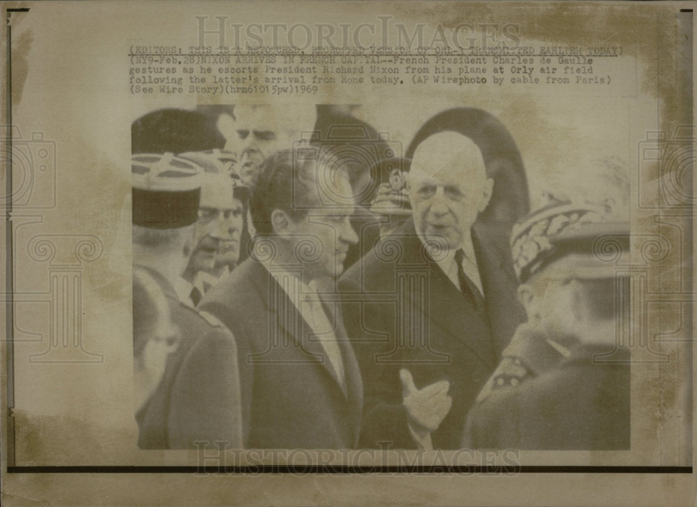1969 Press Photo French President Charles de Gaulle  - Historic Images