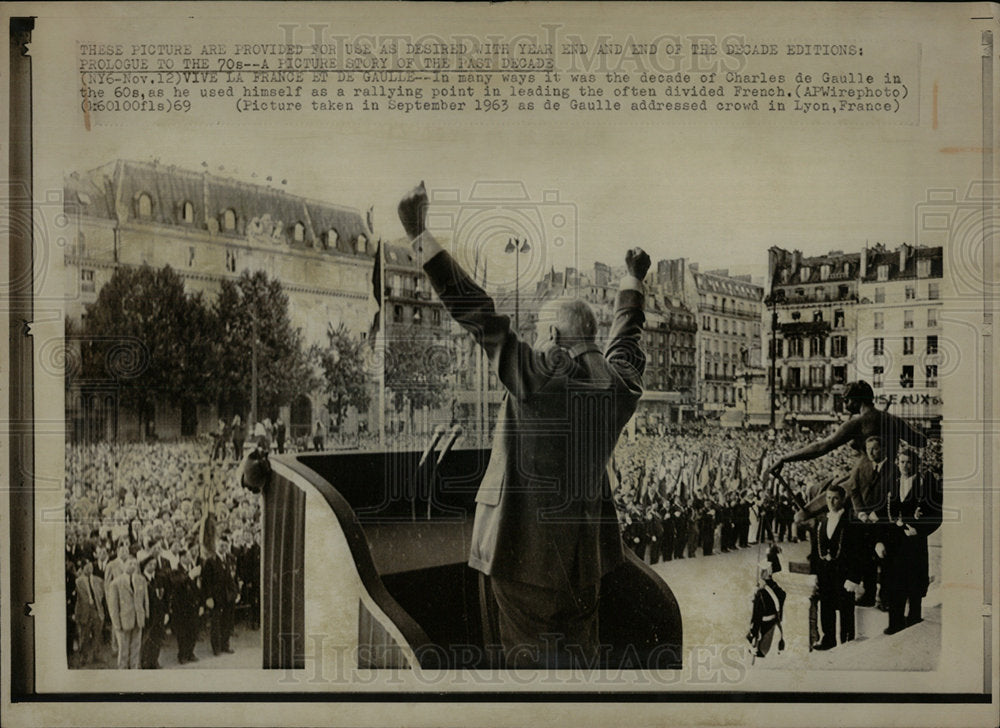 1969 Press Photo Vive La France Et De Gaulle - Historic Images