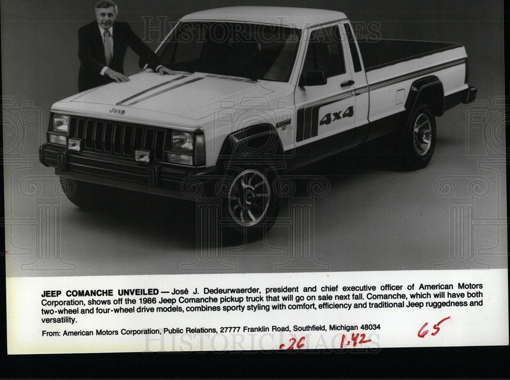 1985 Press Photo Jose Dedeurwaerder American Motors  - Historic Images