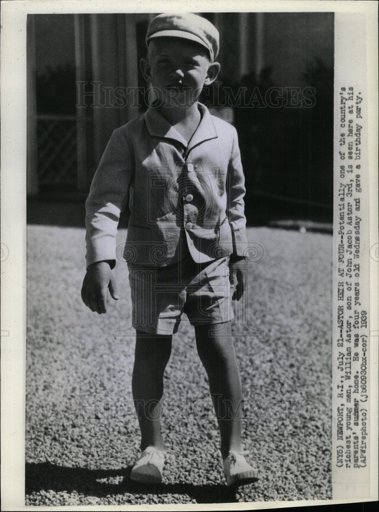 1939 Press Photo William Astor son of John Jacob Astor  - Historic Images