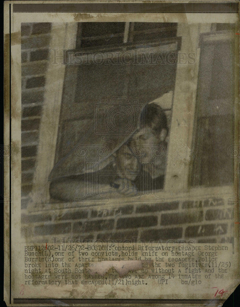 1972 Press Photo Reformatory Escapee Stephen Busch - Historic Images