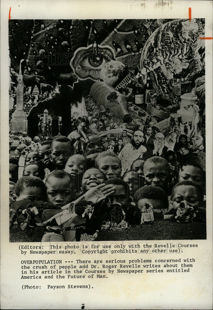 1974 Press Photo Collage World Advances Problems - Historic Images