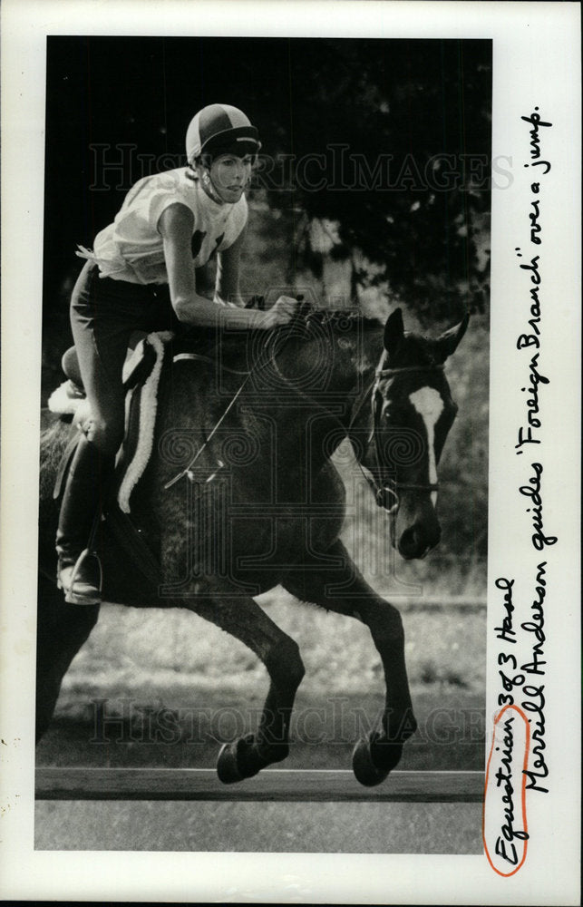 Press Photo Anderson horse &quot;Foreign Branch&quot; jump guides - Historic Images