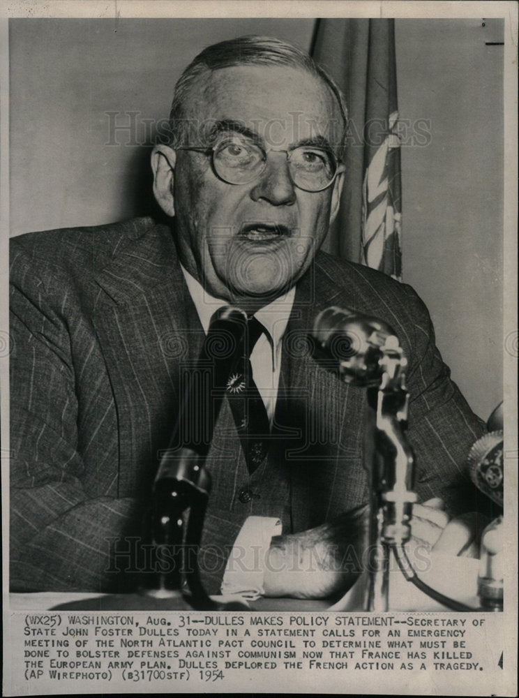 1954 Dulles Makes Policy Statement - Historic Images
