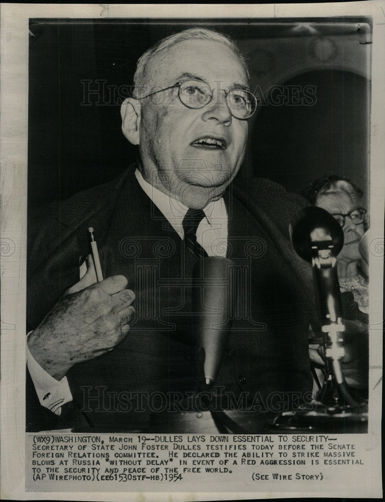 1954 John Foster Dulles Secretary State - Historic Images
