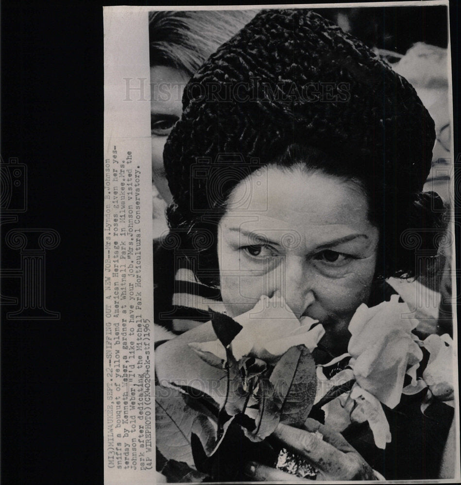1965 Press Photo Mrs, Lyndon B. Johnson - Historic Images