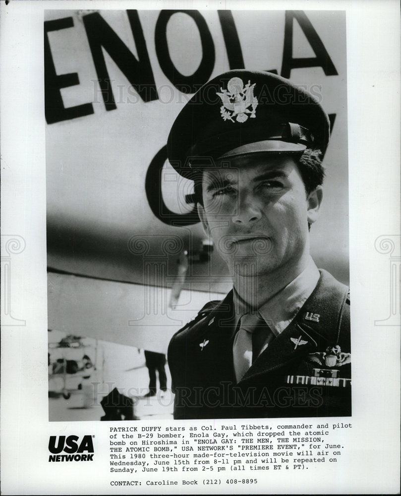 1988 Press Photo Patrick Duffy Actor Enola Gay - Historic Images