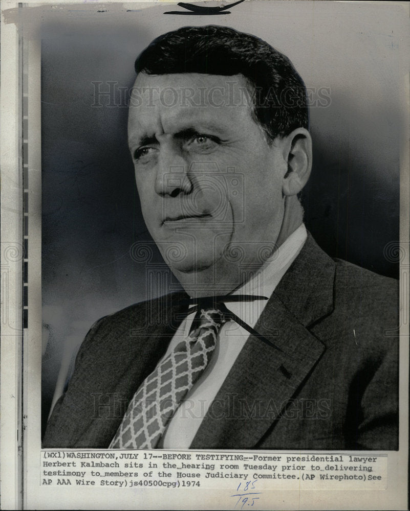 1974 Press Photo Herbert Kalmbach Attorney - Historic Images