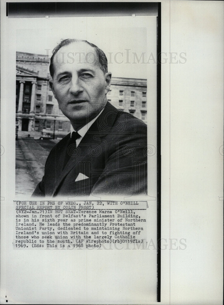 1969 Press Photo Terence Marne O&#39;Neill Ireland - Historic Images