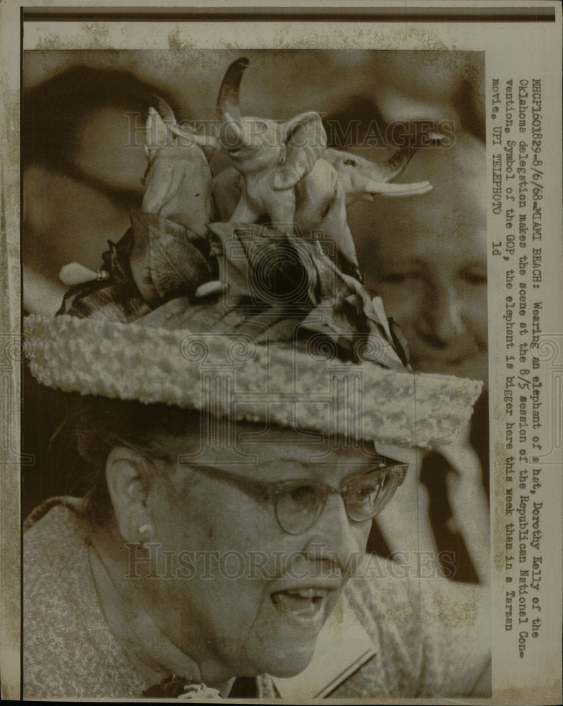 1968 Press Photo Dorothy Kelly Republican National Conv - Historic Images