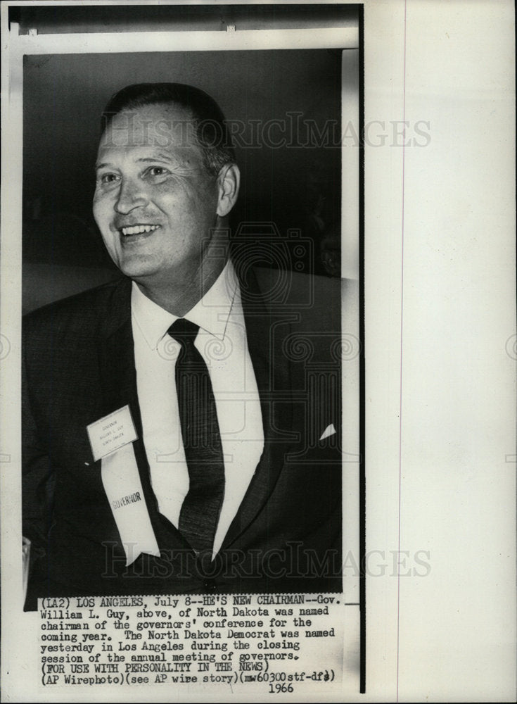 1966 Press Photo Governor William Guy North Dakota - Historic Images