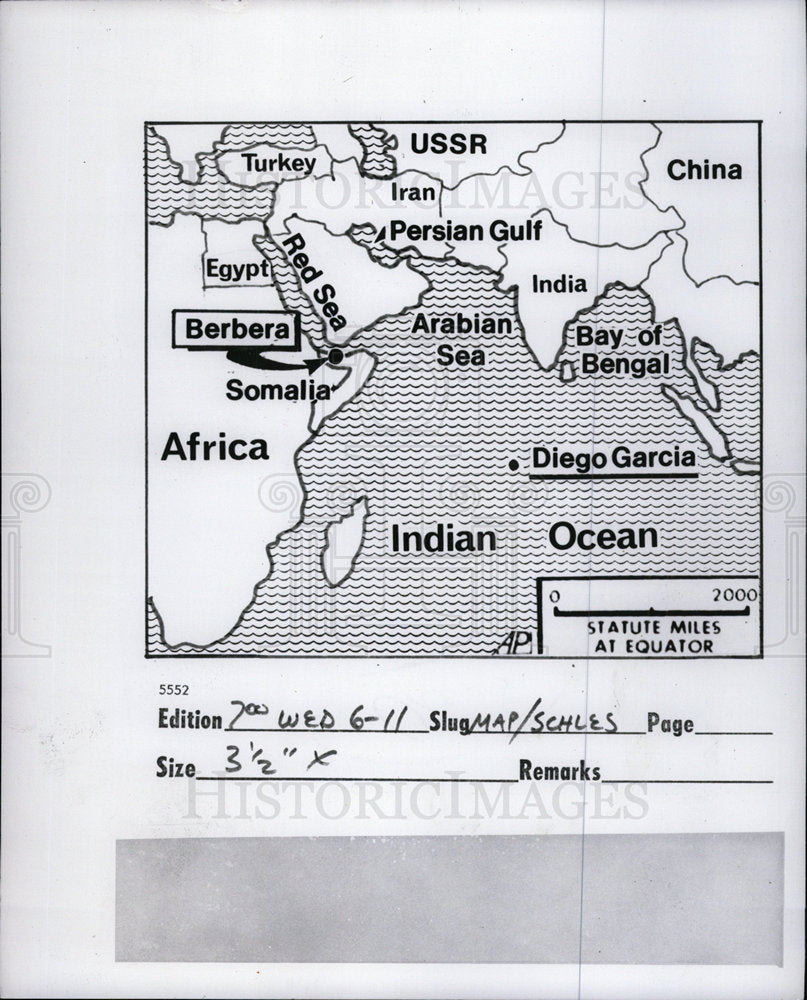 1975 Press Photo Map of the Indian Ocean - Historic Images