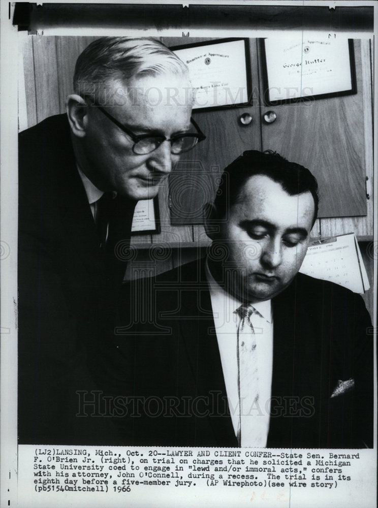 1966 Press Photo Senator Bernard O&#39;Brien O&#39;Connell - Historic Images
