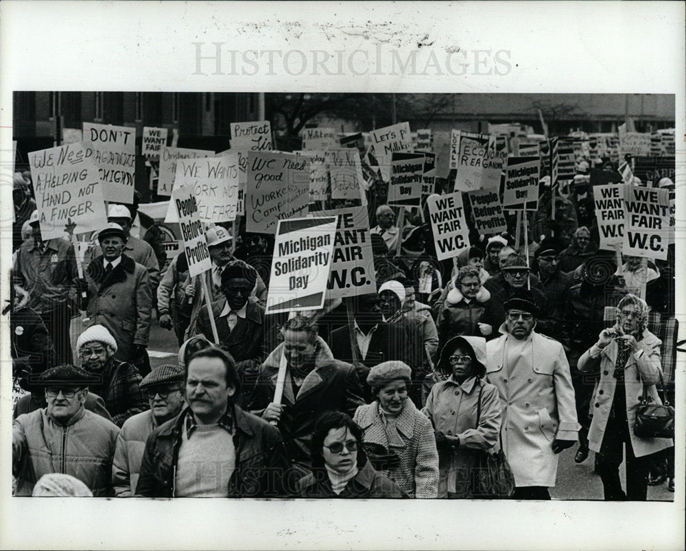 1981 Press Photo Labor Society Strike  - Historic Images