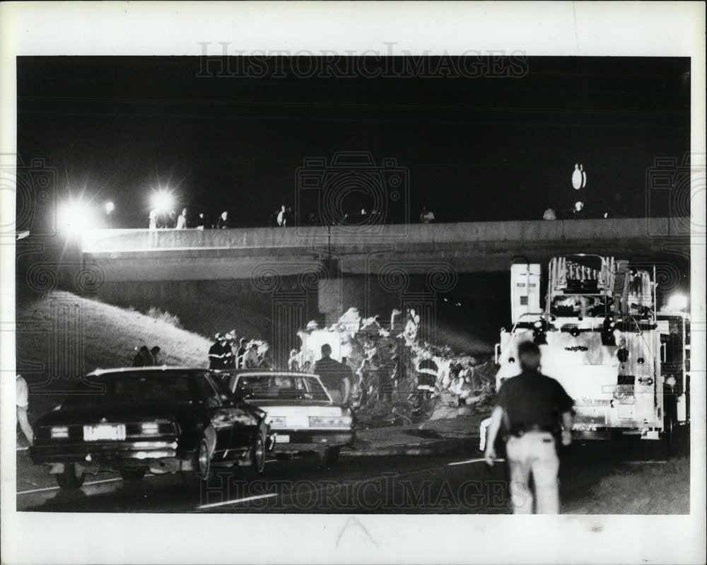 1987 Press Photo Flight 255 Crash Wreckage Detroit - Historic Images