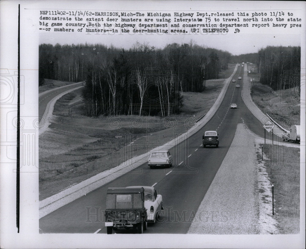 1962 Press Photo Interstate 75 Highway Road Michigan - Historic Images