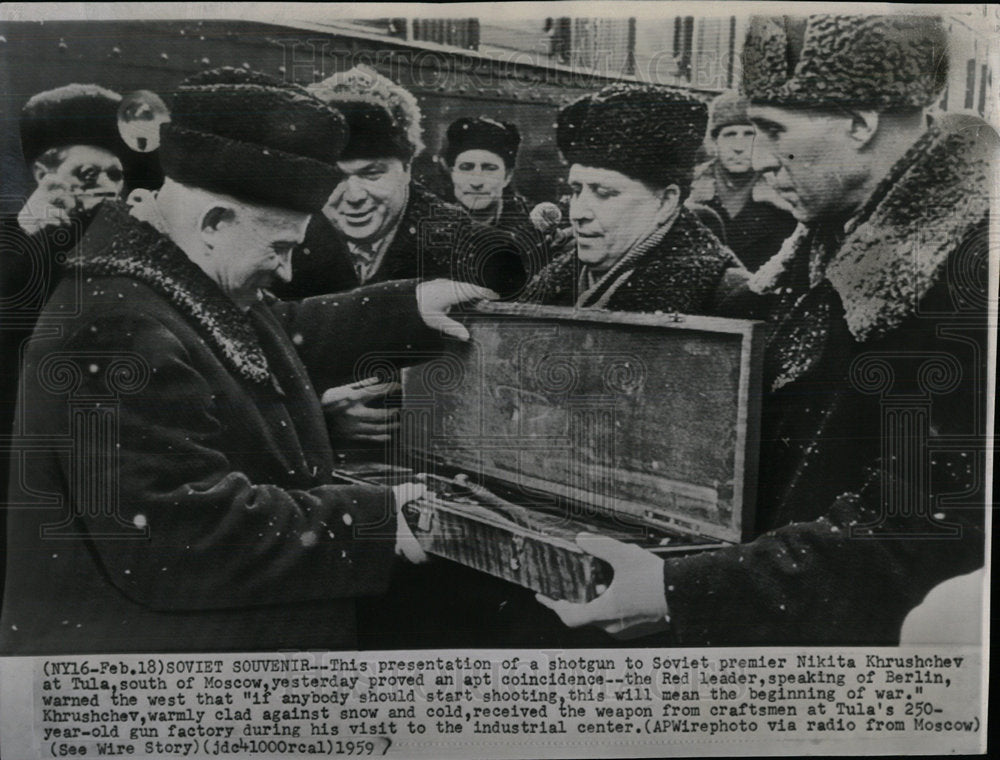 1959 Press Photo Soviet Moscow Nikita Khrushchev Tula  - Historic Images