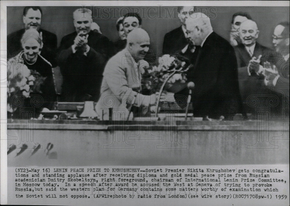 1959 Press Photo Nikita Khrushchev Soviet Moscow Lenin - Historic Images