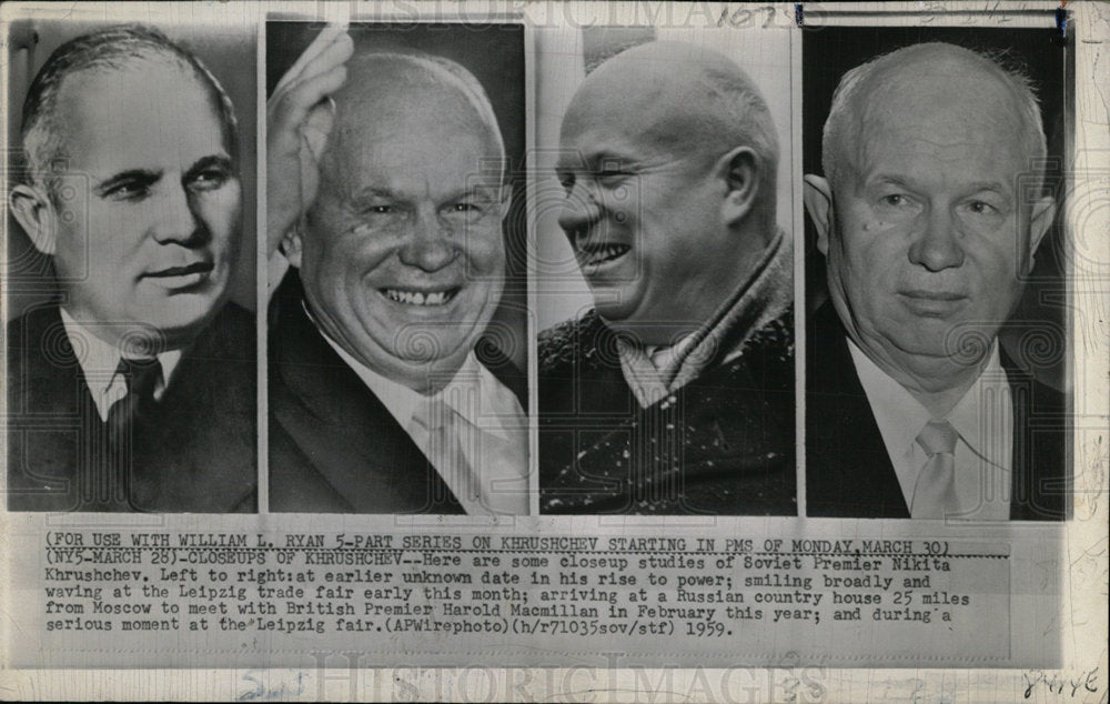 1959 Press Photo Nikta Khrushchev Soviet premier feels - Historic Images