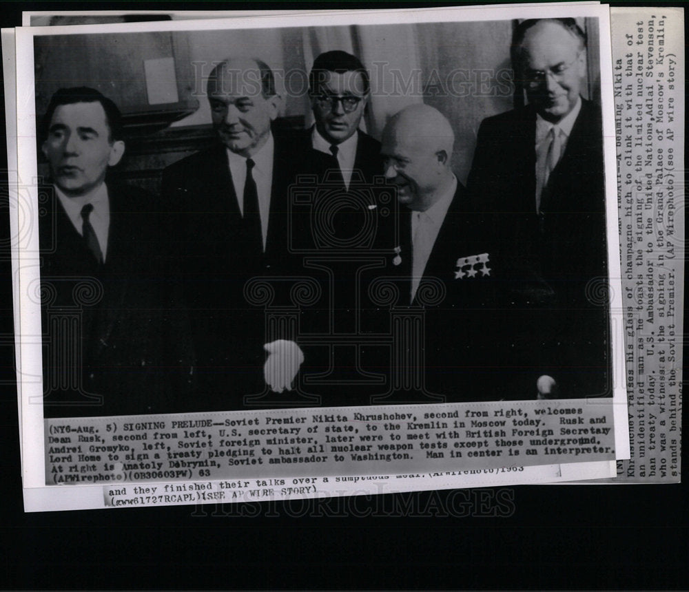 1963 Press Photo Soviet Premier Nikita Khrushchev Dean  - Historic Images
