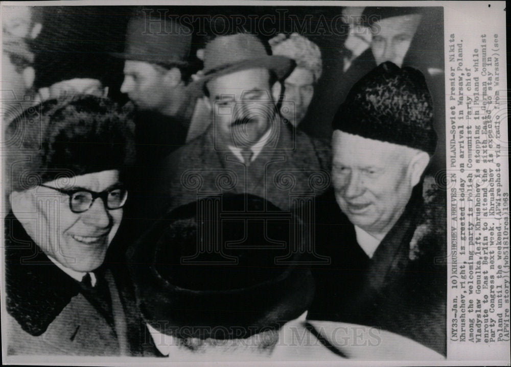 1963 Press Photo Nikita Khrushchev Premier Warsaw talks - Historic Images